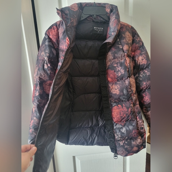 NWOT Athleta Downtown Printed Jacket Floral Antoinette Norwegian Grey Size Small - Picture 2 of 13